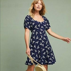 Anthropologie Maeve Dress Navy Butterflies